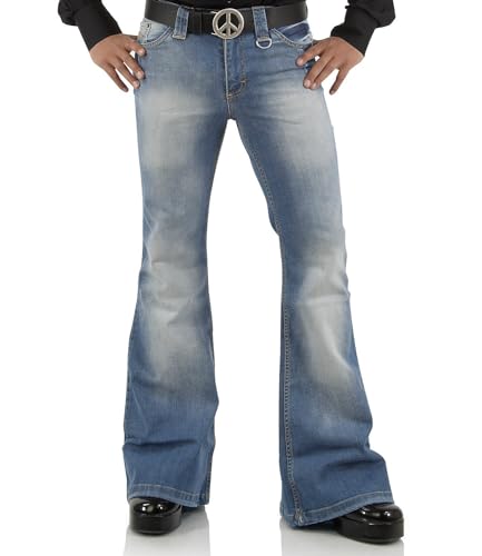 Comycom Jeans mit Schlag verwaschen Star Blue 72 hellblau 40/32 von Comycom