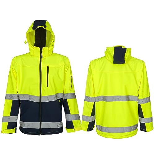 Consorte Softshell Arbeitsjacke Wasserdicht Winterjacke Warnjacke Orange (Snow-H-Z) (2XL) von Consorte