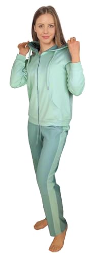 Consult-Tex Damen Pyjama Freizeitanzug Hausanzug Homewear Suit Jogginganzug Pyjama Baumwolle/PE Reißverschluß DW770L 44-46 von Consult-Tex