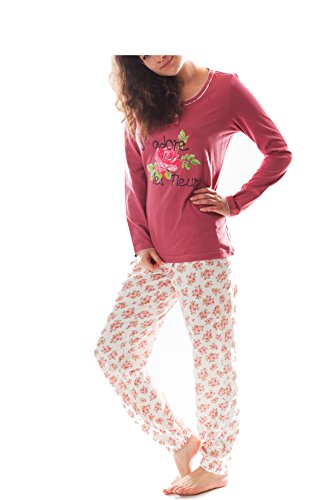 Consult-Tex Damen Pyjama Schlafanzug Baumwolle Knopfleiste Langarm DW901 36/38 von Consult-Tex