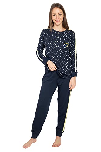 Consult-Tex Damen Pyjama Schlafanzug Baumwolle Langarm DW713 36/38 von Consult-Tex