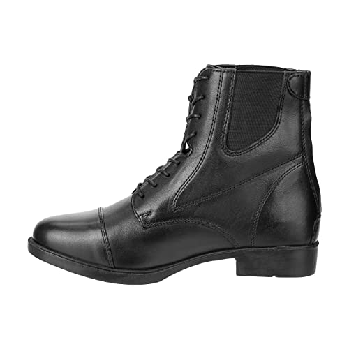 Contrace© Stiefelette »Backzip Lace Leather« - Chelsea Boot - Reit-Schlupf-Schuh - Echtleder - Schnürung und Zipper hinten - Komforteinlegsohle - Micro Lining - Hautverträglich - Schwarz 40 von Contrace