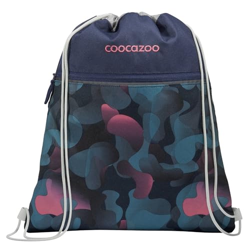Coocazoo Turnbeutel „Cloudy Peach”, rosa-blau, mit Reißverschlussfach und Kordelzug, reflektierende Elemente, Schlaufen zur Befestigung am Schulrucksack, 10 Liter, ab der 3. Klasse von Coocazoo