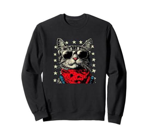 Schöne Sonnenbrille Rockabilly Katze Kostüm für Jungen und Mädchen Sweatshirt Schöne Sonnenbrille Rockabilly Katze Kostüm für Jungen und Mädchen Sweatshirt von Cool Bandana Cat