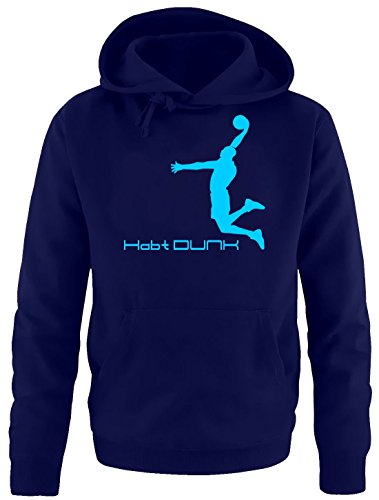 Coole-Fun-T-Shirts Habt Dunk Basketball Slam Dunkin Kinder Sweatshirt mit Kapuze Hoodie Navy-Sky, Gr.128cm von Coole-Fun-T-Shirts