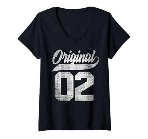 Damen 23.Geburtstag Original Männer Frauen Vintage Jahrgang 2002 T-Shirt mit V-Ausschnitt Damen 23.Geburtstag Original Männer Frauen Vintage Jahrgang 2002 T-Shirt mit V-Ausschnitt von Coole Original Jahrgang Geschenke Geburtstag 2025