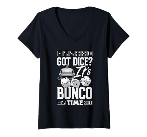 Damen Bunco Würfelspieler Design Für Männer Frauen Würfel Turnier T-Shirt mit V-Ausschnitt Damen Bunco Würfelspieler Design Für Männer Frauen Würfel Turnier T-Shirt mit V-Ausschnitt von Cooles Bunco Würfel Outfit