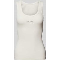 Copenhagen Muse Tanktop in unifarbenem Design und Ripp-Optik in Offwhite, Größe XS von Copenhagen Muse