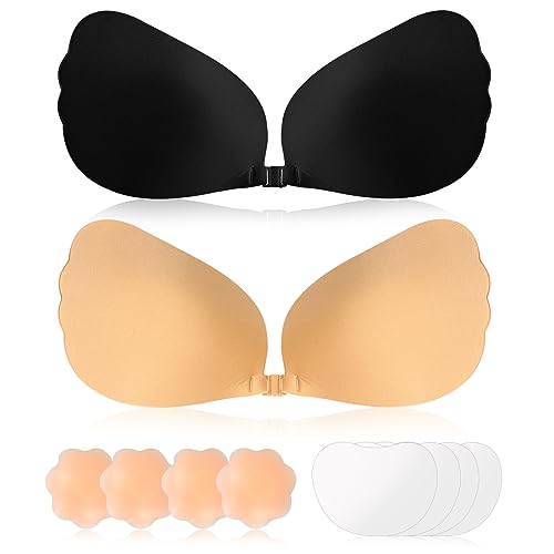 Klebe BH Push Up,BH Rückenfrei,Trägerloser BH,Unsichtbarer BH,Wiederverwendbare Unsichtbar Silikon Rückenfreier BH Haut Freundlich Selbstklebend BH,für Abendkleid Brautkleid Badeanzug Rückenfreie von Corpower