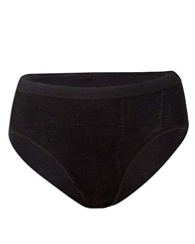 Cosilana, Damen Slip mit elastischem Abschluss, 70% Wolle 30% Seide (44/46, Schwarz) von Cosilana