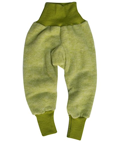 Cosilana Baby Hose mit Bund aus weichem Wollfleece, 60% Schurwolle kbT, 40% Baumwolle (KBA) (74/80, Lindengrün-Melange) von Cosilana