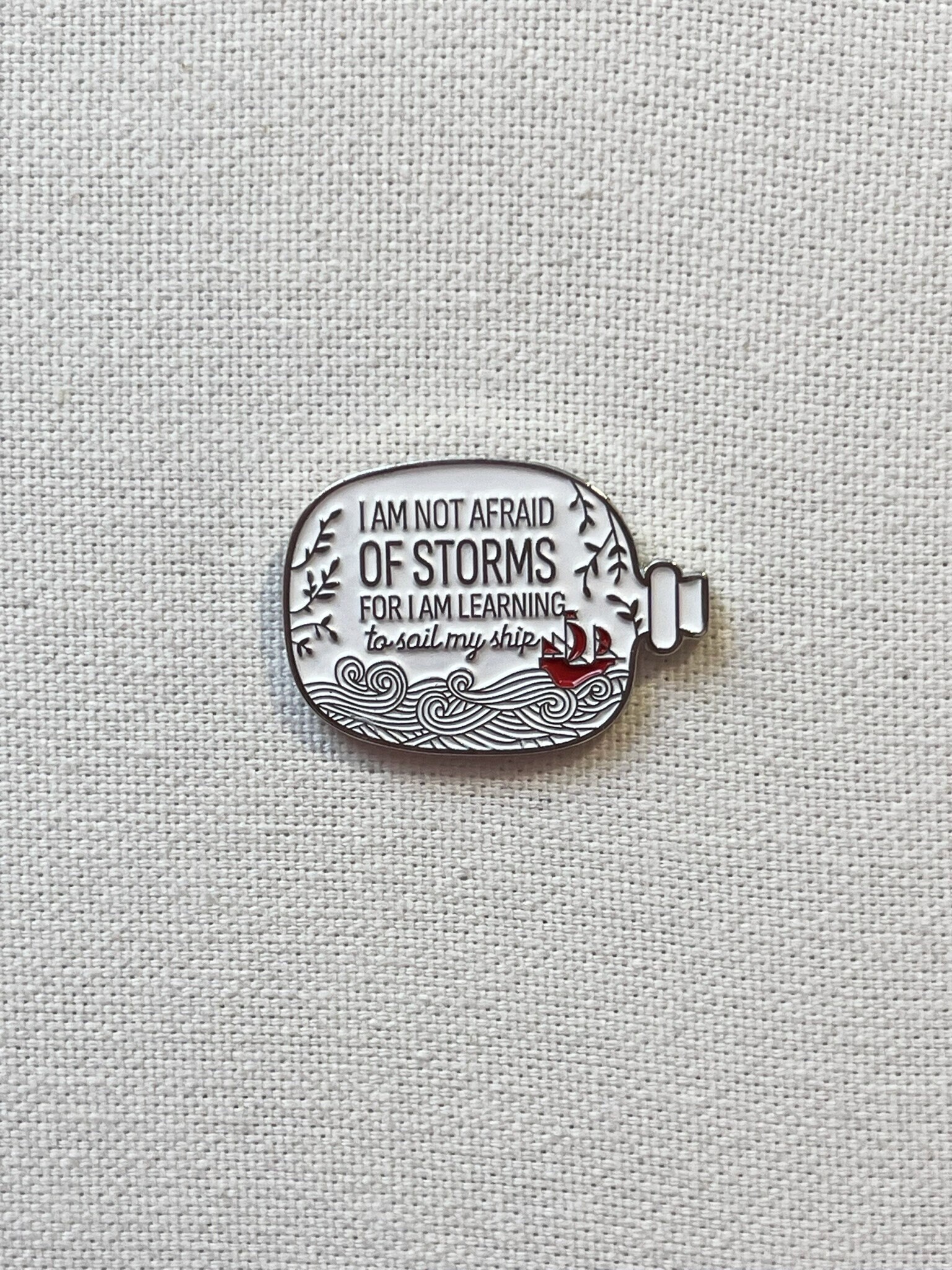 Buddelschiff Flaschenschiff Mit Spruch Metall Emaille Pin Anstecker Abzeichen von CosyIslandLiving