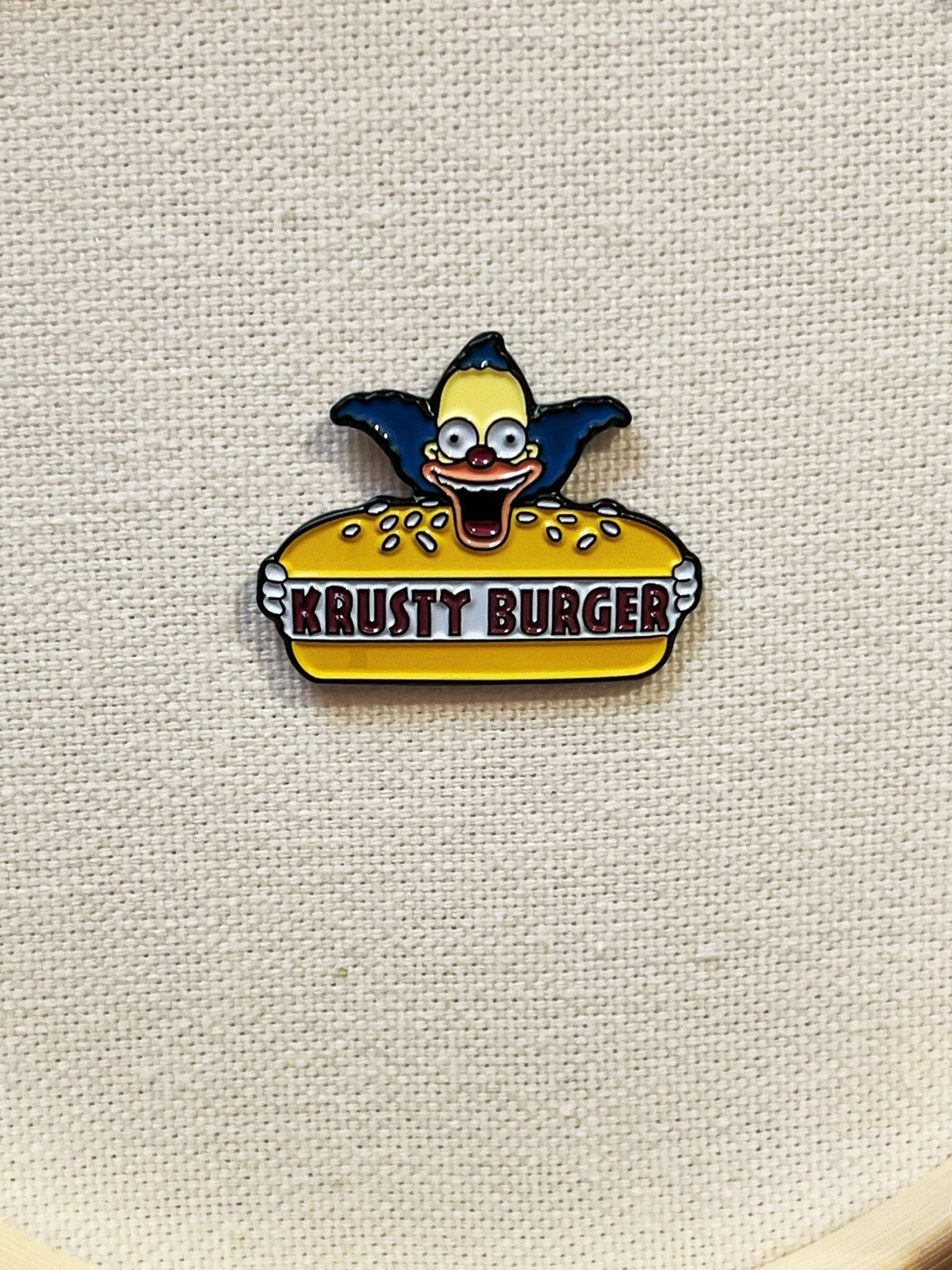 Krusty Burger Logo Die Simpsons Metall Emaille Pin Anstecker Cartoon von CosyIslandLiving