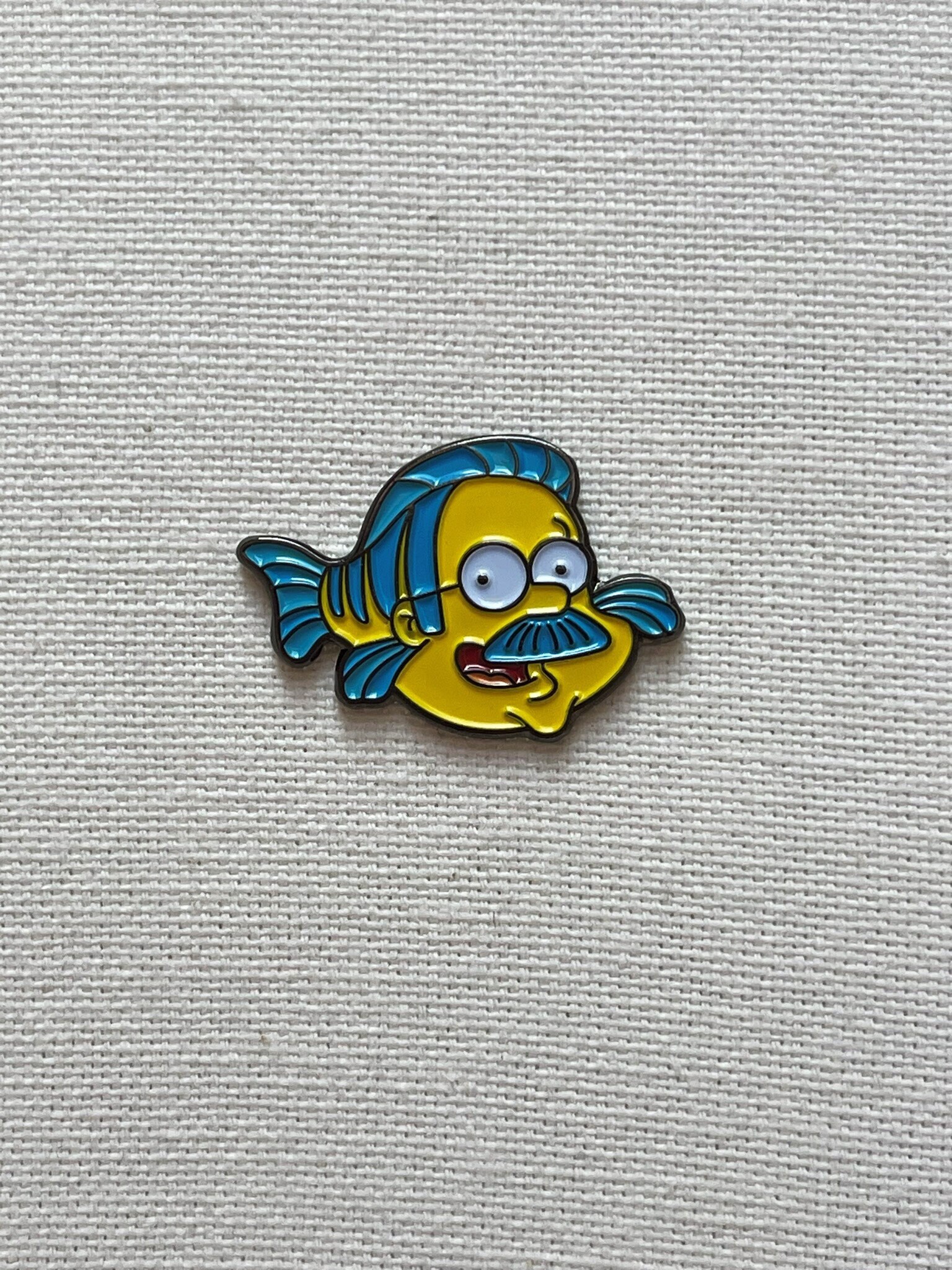 Ned Flanders Fisch Die Simpsons Metall Emaille Pin Anstecker Flunder von CosyIslandLiving