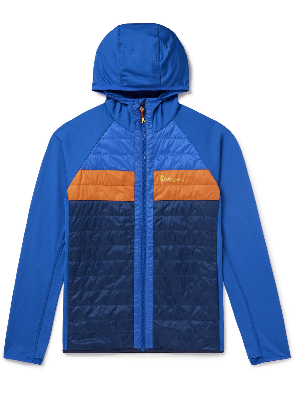 Cotopaxi - Capa Logo-Print Quilted Recycled-Nylon Ripstop Hooded Jacket - Men - Blue - S von Cotopaxi