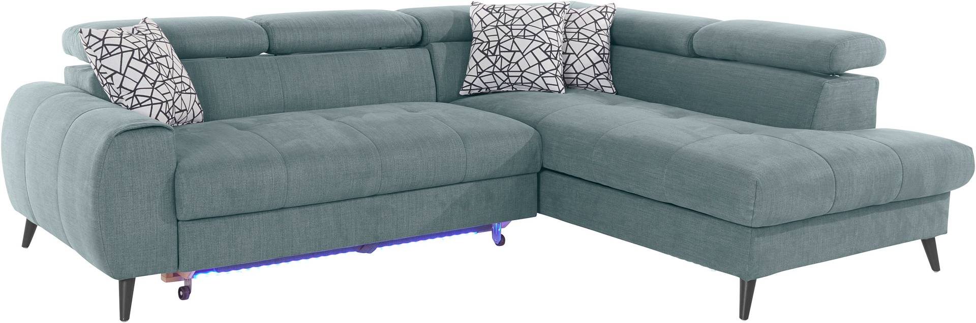 COTTA Ecksofa "Mia L-Form", 3-tlg.-Kissen-Set, Ottomane, wahlweise mit oder ohne RGB-Beleuchtung von Cotta