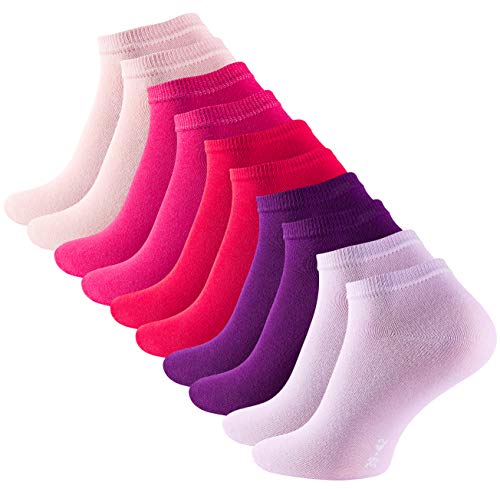 10 Paar COTTON-Essentials Sneaker Socken, Baumwolle, Berry Colours, Gr. 35-38 von Cotton Prime