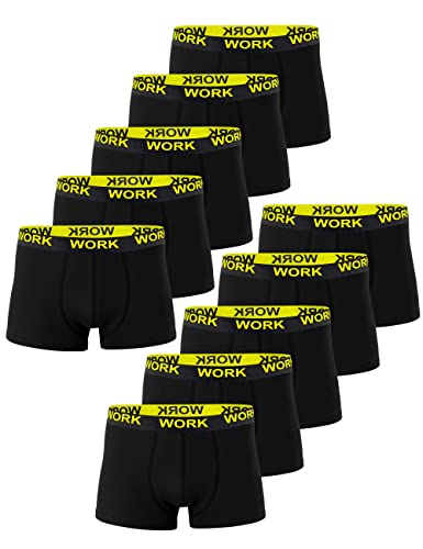 Cotton Prime Boxershorts Herren 10er Pack Unterhosen Männer Unterwäsche Retroshorts M-XXL Schwarz von Cotton Prime