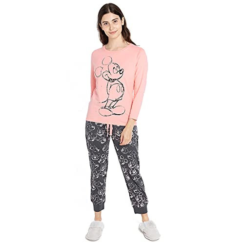 Cotton Soul Disney, Mickey Handgezeichnetes Damen-Schlafanzug, lang, mehrfarbig, multi, 36 von Cotton Soul