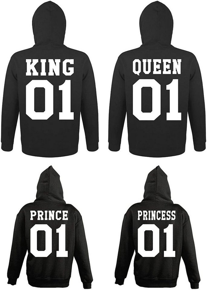 Couples Shop Kapuzenpullover King Queen Prince Princess Herren Damen Kinder Hoodie Pullover mit trendigem Spruch von Couples Shop