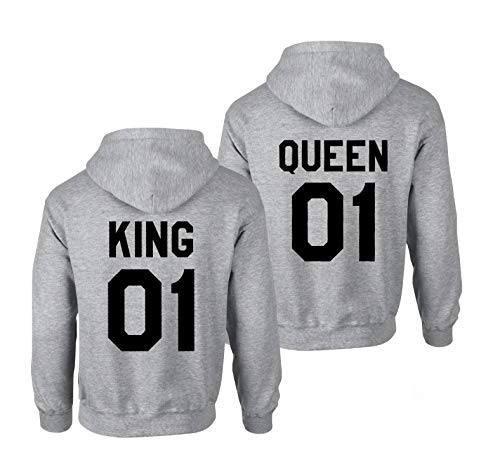 Couples Shop King Queen Pullover Pärchen Hoodie Set (King Herren Kapuzenpullover Schwarz S) von Couples Shop