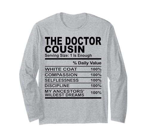Der Arzt Cousin Ernährungsfakt lustige Cousins Männer Frauen Langarmshirt Der Arzt Cousin Ernährungsfakt lustige Cousins Männer Frauen Langarmshirt von Cousin nutrition facts shopp