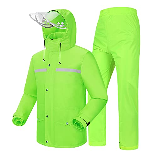 Coutyuyi Herren & Damen Regenanzug Reflektierender 100% Wasserdichter Anzug Outdoor Regenmantel Winddicht Regenjacke （S, Grün） von Coutyuyi