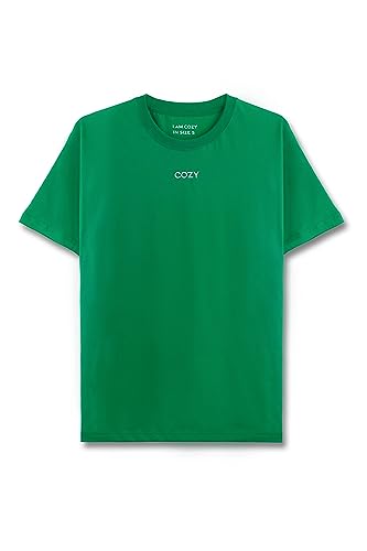 Cozy Panda Basic Oversized T-Shirt mit Drop-Shoulder in Emerald Größe S aus 100% Baumwolle - Kurzarm Shirt in Small für Männer und Frauen - Halbarm Gr. 36 in Green von Cozy Panda