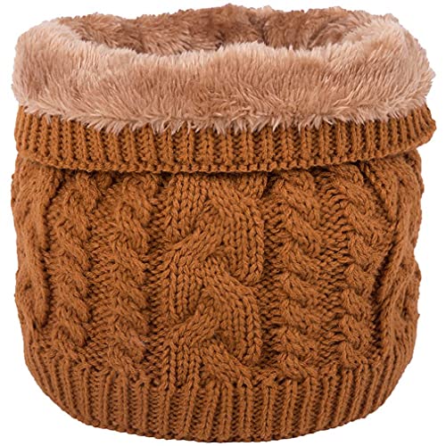 Cozyan Halswärmer Loop Schal Fleecefutter Schal herren Winter Loop Schal Schlauchschal Warm Dick Nackenwärmer Halswärmer Strick Halstuch Buff Schal Fleece Winter Schal (Gelb) von Cozyan