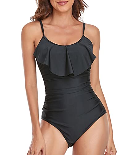 Damen Badeanzug Badeanzüge Einteilige Bauchweg Bademode Swimsuit One Piece Damen Badeanzug Wickel Push Up Bademode Raffung Bauchweg Cut Out Einteilige von Cozyan