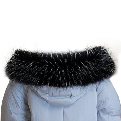 Cozylkx Kunstpelzkragen, Kunstpelz Schal Für Damen Und Herren, Abnehmbarer Kunstpelz-kapuze besatz Für Winterjacke,Schwarz,70cm/27.56'' Cozylkx Kunstpelzkragen, Kunstpelz Schal Für Damen Und Herren, Abnehmbarer Kunstpelz-kapuze besatz Für Winterjacke,Schwarz,70cm/27.56'' von Cozylkx