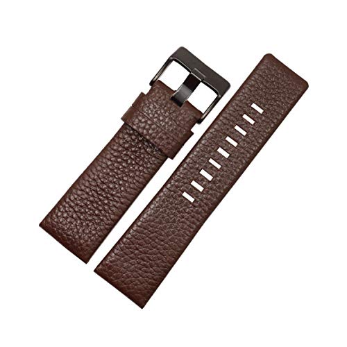 30mm Uhrenarmband Männer Uhrenarmband Armband aus echtem Leder Armband 22-30mm Litschi-Korn für Diesel-Uhrenarmband Weiche Uhr Gürtel Brown schwarz Schnalle,24mm von Cplly