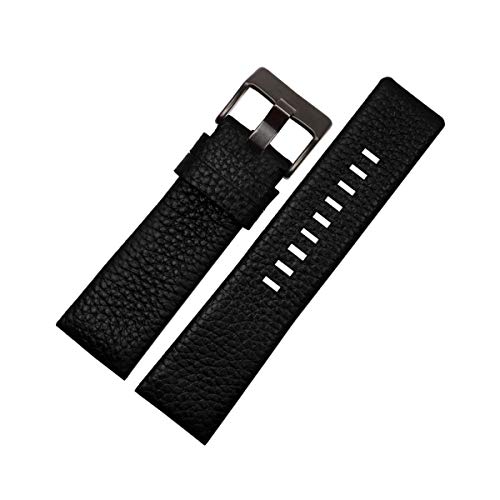 30mm Uhrenarmband Männer Uhrenarmband Armband aus echtem Leder Armband 22-30mm Litschi-Korn für Diesel-Uhrenarmband Weiche Uhr Gürtel Schwarz schwarz Schnalle,26mm von Cplly