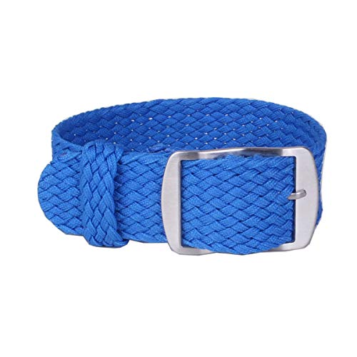 Solid Color Perlon Woven Nylon-Uhrenarmband 16mm 18mm 20mm 22mm Armband Stoff gewebt Armband Band Schnalle Gürtel Schwarz Blau Uhrenarmband Blau,16mm von Cplly