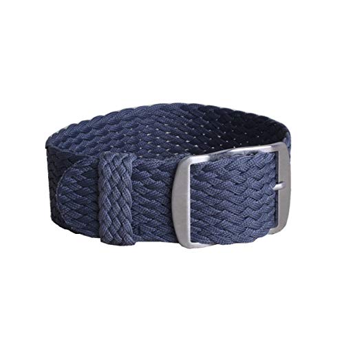 Solid Color Perlon Woven Nylon-Uhrenarmband 16mm 18mm 20mm 22mm Armband Stoff gewebt Armband Band Schnalle Gürtel Schwarz Blau Uhrenarmband Grau,16mm von Cplly