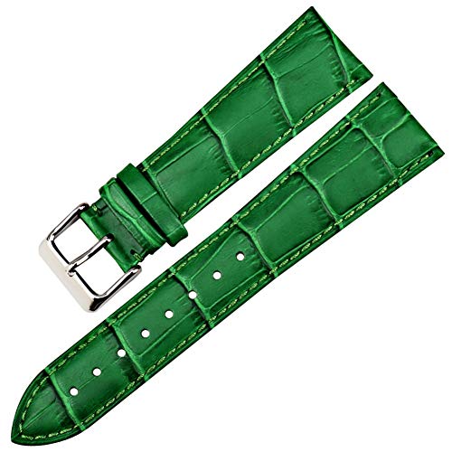 Uhren Zubehör 12mm-22mm Uhrenarmbänder Uhrenarmband Leder-Armband-Uhrenarmband Grün, 19mm von Cplly