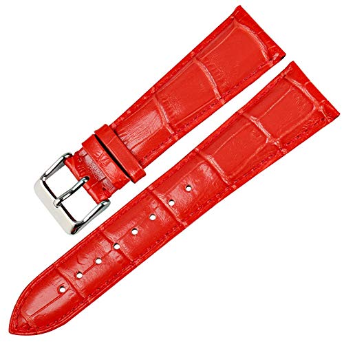 Uhren Zubehör 12mm-22mm Uhrenarmbänder Uhrenarmband Leder-Armband-Uhrenarmband Rot, 22mm von Cplly