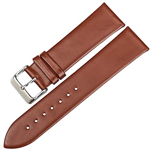 Uhren Zubehör Thin Uhrenarmbänder 16 18 19 20 22mm Uhrenarmband Leder-Uhrenarmband Hellbraun, 13mm von Cplly