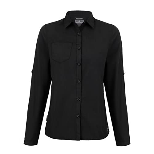 Craghoppers Damen Expert Kiwi Langarm-Shirt Hemd mit Button-Down-Kragen, Schwarz, 36 von Craghoppers