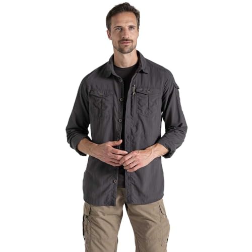 Craghoppers NosiLife Adventure III Long Sleeved Shirt, L, Black Pepper 7J8 von Craghoppers