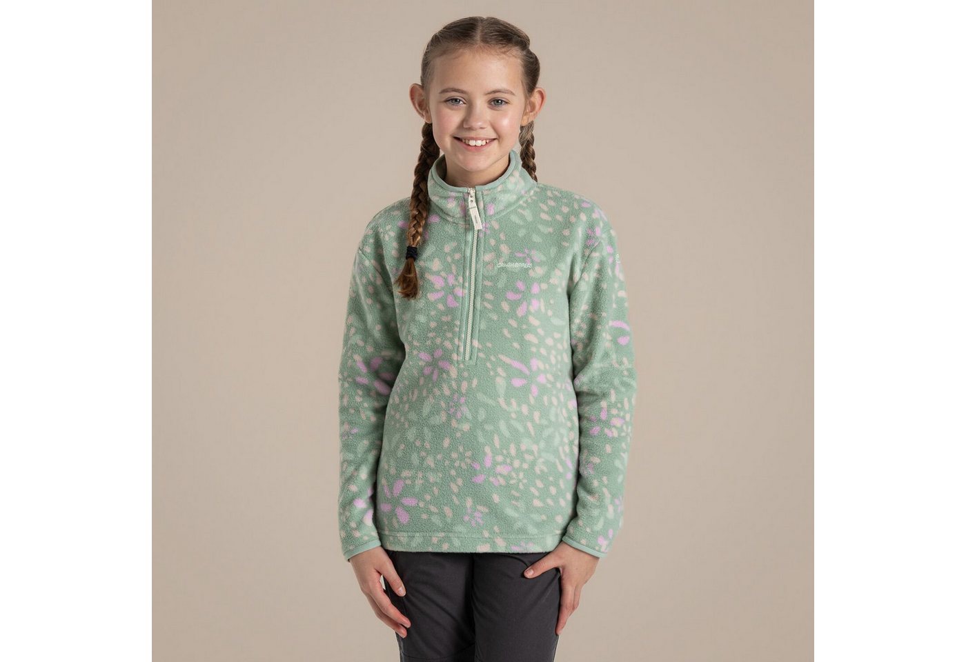 Craghoppers Strickfleecejacke Craghoppers - Calke Kinder Fleece Hoody Halfzip Fleecejacke, green Craghoppers Strickfleecejacke Craghoppers - Calke Kinder Fleece Hoody Halfzip Fleecejacke, green von Craghoppers