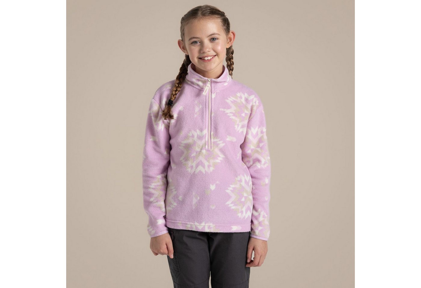 Craghoppers Strickfleecejacke Craghoppers - Calke Kinder Fleece Hoody Halfzip Fleecejacke, purple Craghoppers Strickfleecejacke Craghoppers - Calke Kinder Fleece Hoody Halfzip Fleecejacke, purple von Craghoppers