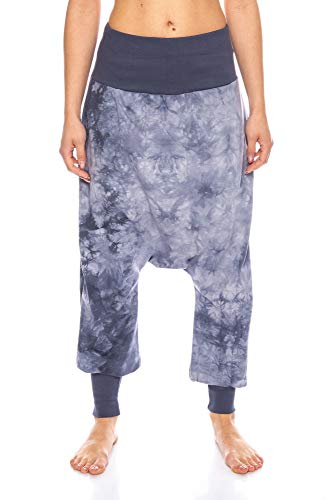 Crazy Age Batik Pumphose Pluderhose Haremhose Aladinhose Sommerhose (S/M, Anthrazit) von Crazy Age