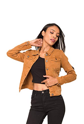 Crazy Age Damen Jeansjacke Blazer Übergangsjacke Sommer Jacke (M~36, Camel) von Crazy Age