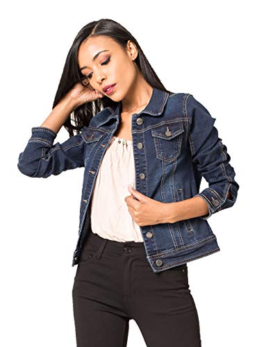 Crazy Age Damen Jeansjacke Blazer Übergangsjacke Sommer Jacke (H204-XL~40, Denim Blau) von Crazy Age