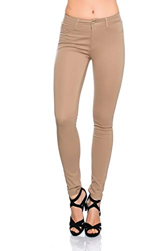 Crazy Age Damenhose Jegging Basic Classic Hüfthose 5 Pocket für H01 (42, Taupe) von Crazy Age