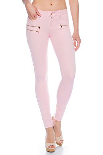 Crazy Age Damenhose Jegging Legging Zipper stylisch H086 (46, Rosa) von Crazy Age