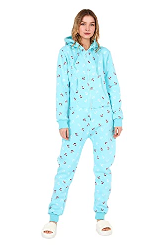 Crazy Age Jumpsuit Strampler Ganzkörperanzug Overall Sternen Kuschelig Warm (M, Türkis(2957)) von Crazy Age