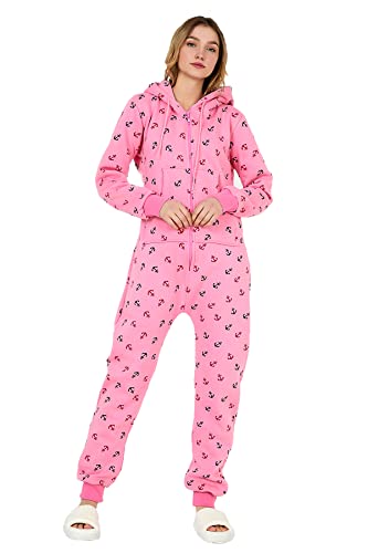 Crazy Age Jumpsuit Strampler Ganzkörperanzug Overall Sternen Kuschelig Warm (S, Pink(2957)) von Crazy Age