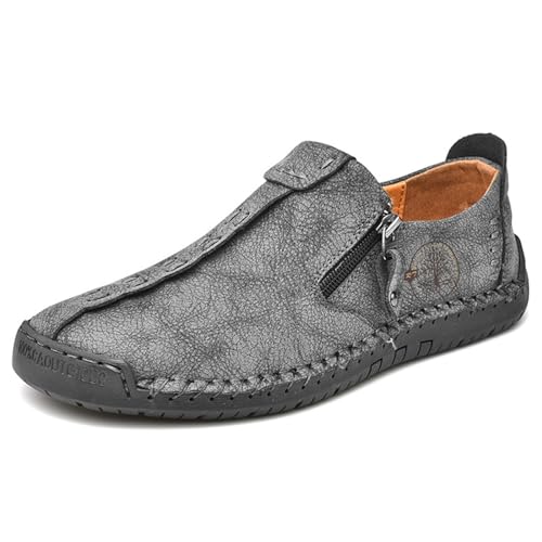 Crazynekos Herren Freizeitschuhe Slip-on Weiche Loafers Bequeme Leichte Atmungsaktive Wanderschuhe für Herren, grau, 39 2/3 EU von Crazynekos